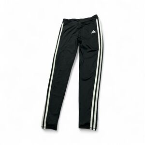 Adidas Kids Black Leggings with White Stripes